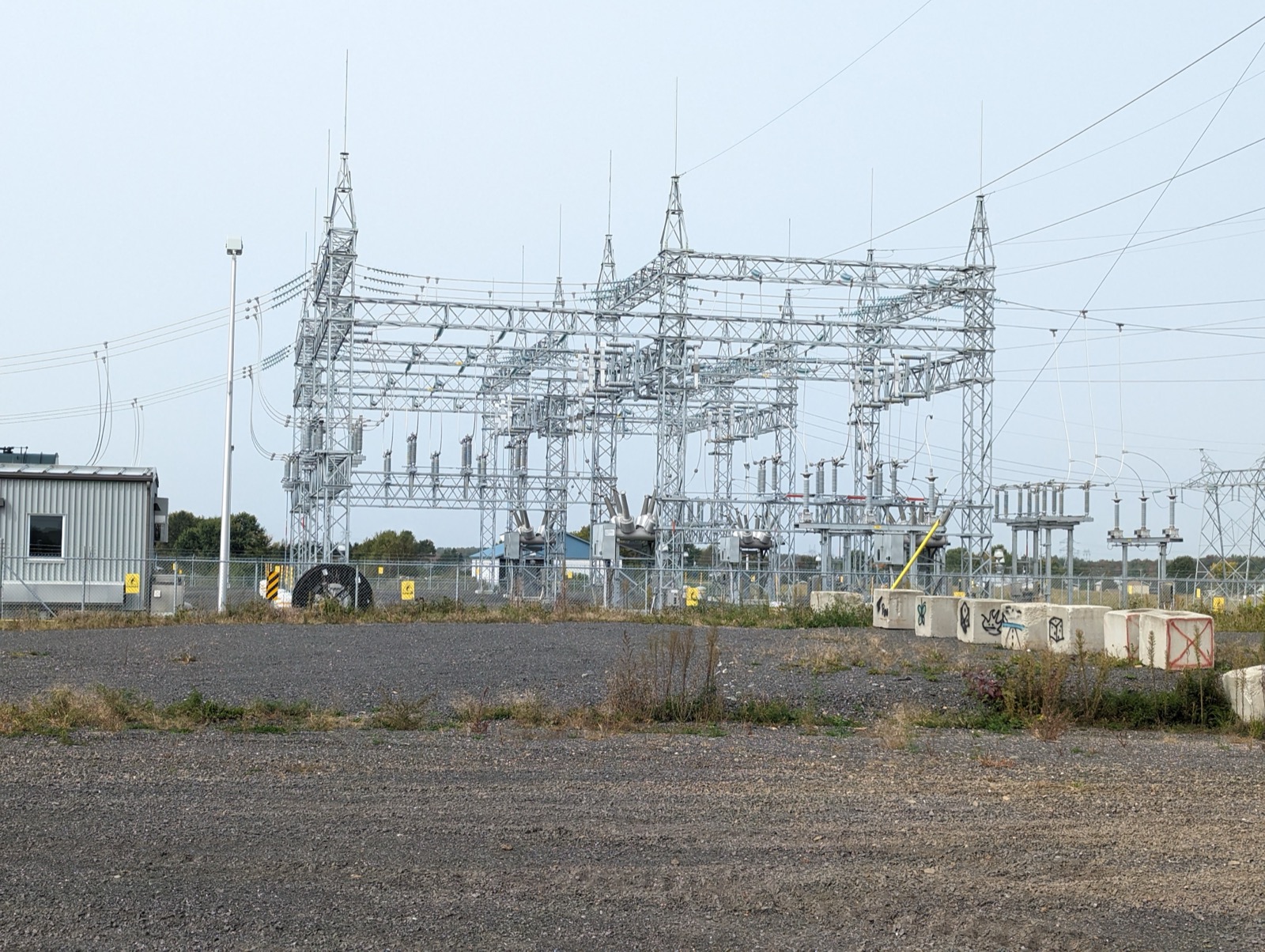 High-voltage electrical substation and transformers