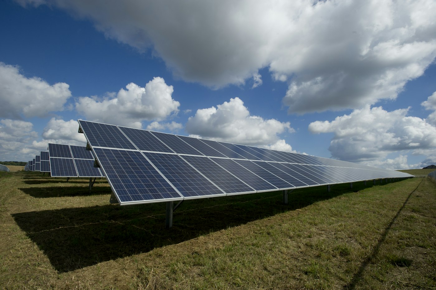 Solar array on a utility field