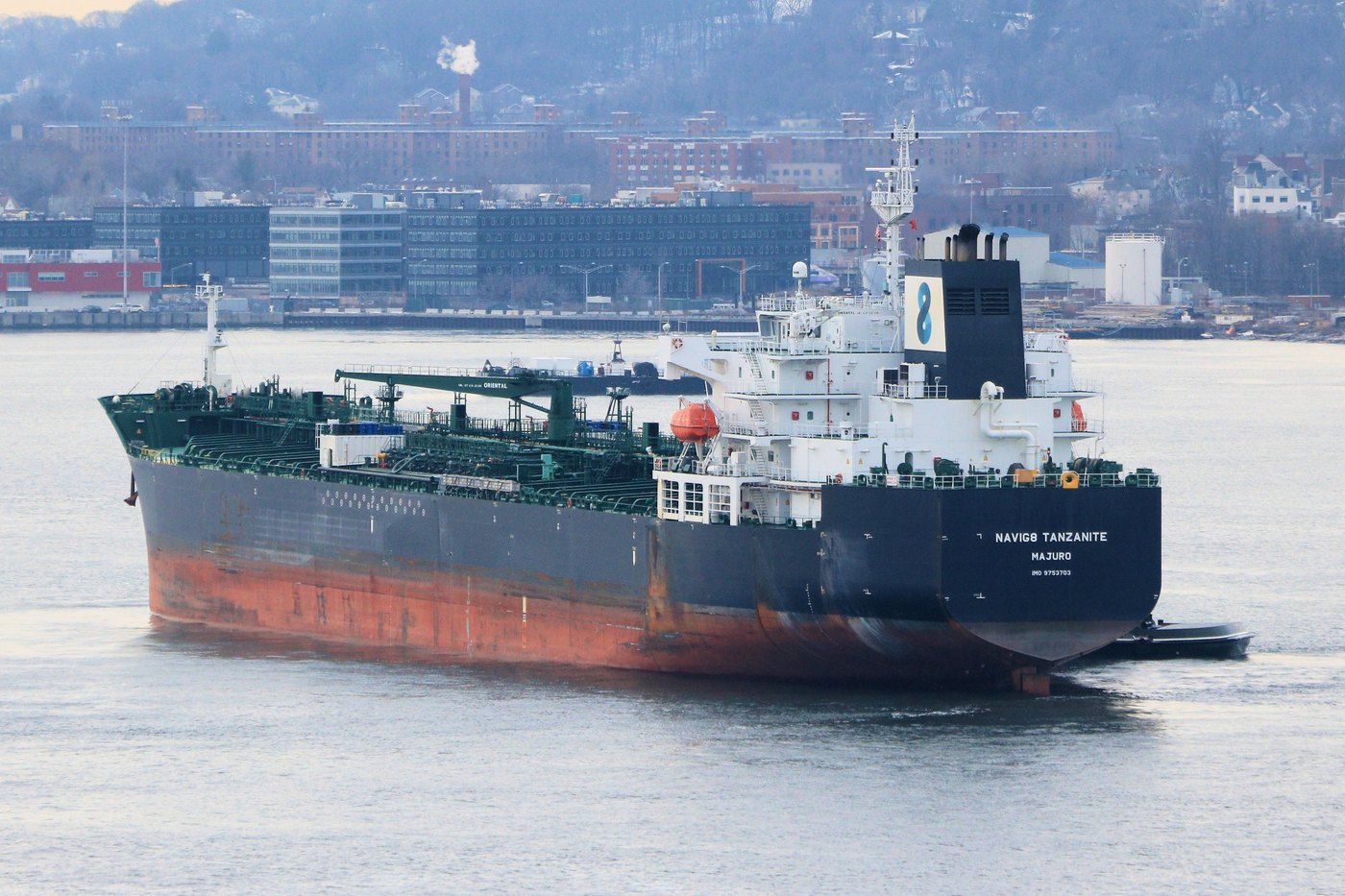 Oil tanker in a harbour